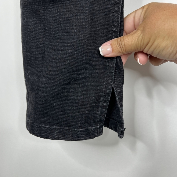 2/$30 ZARA Split Ankle Skinny Jeans 2 Rinsed Black High Rise #5724 - Picture 6 of 10